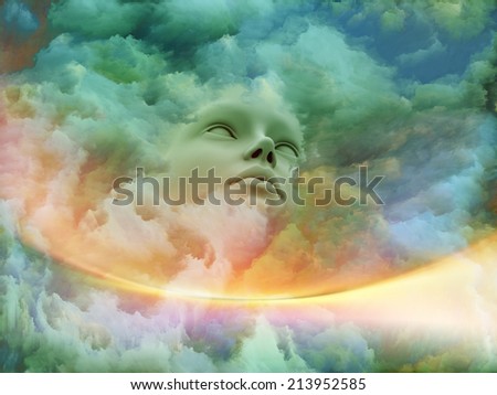 Fractal Dream series. Background design of human face and fractal textures on the subject of mind, dreaming and imagination