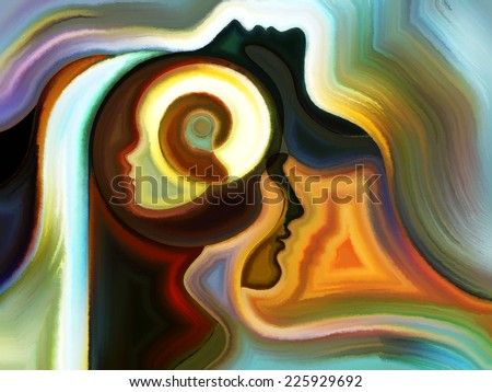 Colors of the Mind series. Visually pleasing composition of elements of human face, and colorful abstract shapes to serve as  background in works on mind, reason, thought, emotion and spirituality