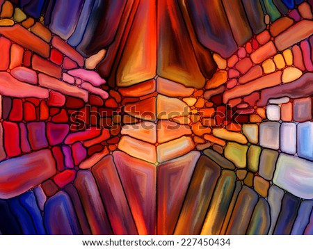 Stained Glass Pattern series. Backdrop design of virtual stained glass fragments to provide supporting composition for works on art, craft and design