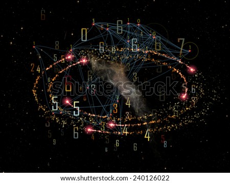 Network series. Creative arrangement of connected abstract elements to act as complimentary graphic for subject of networking, science, education and modern technology