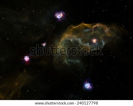Star Glow series. Background design of fractal elements, constellation lines and lights on the subject of Universe, cosmos, astronomy, astrology and education