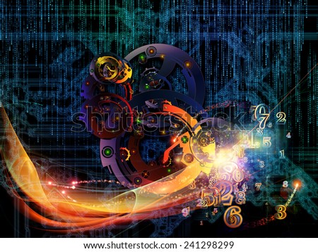 Waves of Technology series. Background design of lights, fractal and technological elements on the subject of science, philosophy, metaphysics and modern technology