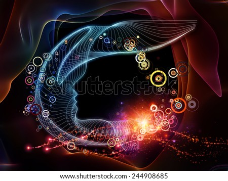 Human Vector series. Backdrop of human lines and abstract graphic elements on the subject of mind, human spirit, poetry, inspiration and philosophy