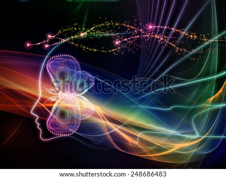 Human Vector series. Creative arrangement of human lines and abstract graphic elements as a concept metaphor on subject of mind, human spirit, poetry, inspiration and philosophy
