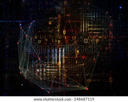 Information Cloud series. Abstract composition of connected abstract elements suitable as element in projects related to cloud networking, information, data storage and modern technology