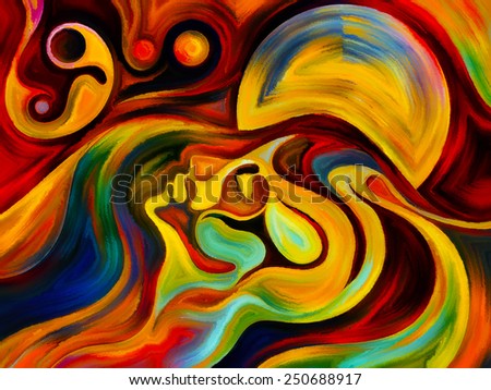 Colors of the Mind series. Design made of elements of human face, and colorful abstract shapes to serve as backdrop for projects related to mind, reason, thought, emotion and spirituality