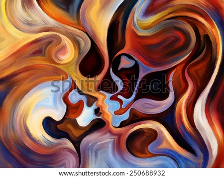 Colors of the Mind series. Backdrop design of elements of human face, and colorful abstract shapes to provide supporting composition for works on mind, reason, thought, emotion and spirituality