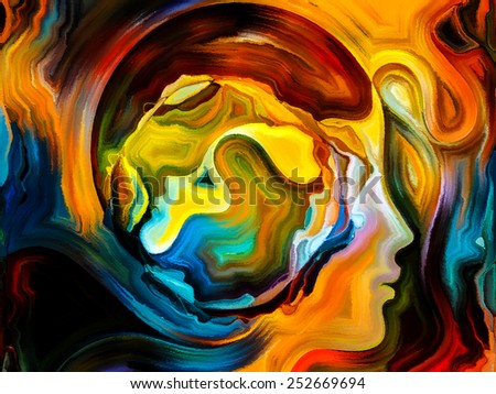 Forces of Nature series. Backdrop of colorful paint and abstract shapes on the subject of modern art, abstract art, expressionism and spirituality