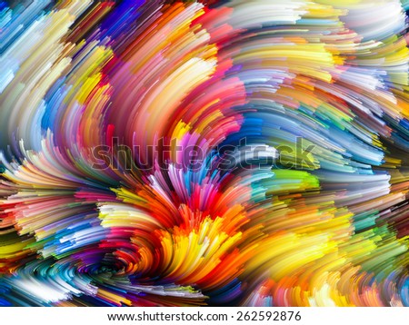 Dynamic Color series. Abstract design made of Colorful fractal clouds and graphic elements on the subject of forces of nature, art, design and creativity