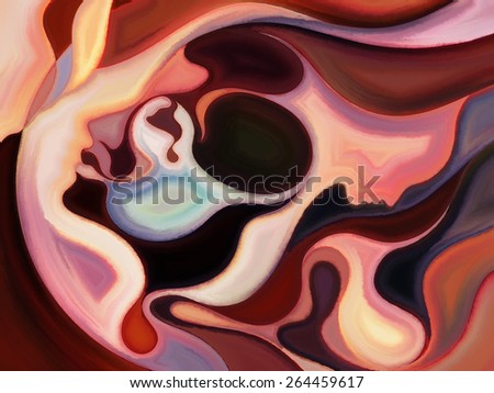 Colors of the Mind series. Composition of elements of human face, and colorful abstract shapes suitable as a backdrop for the projects on mind, reason, thought, emotion and spirituality