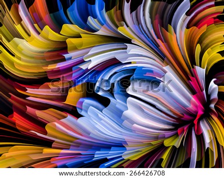 Dynamic Color series. Background design of streams of paint on the subject of forces of nature, art, design and creativity