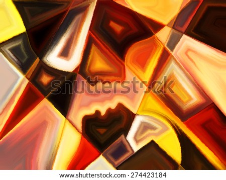 Colors of the Mind series. Graphic composition of elements of human face, and colorful abstract shapes to serve as complimentary design for subject of mind, reason, thought, emotion and spirituality