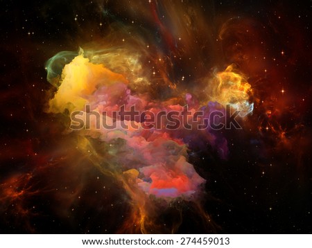 Once Upon a Space series. Interplay of fractal clouds on the subject of Universe, cosmos, astronomy, science and education
