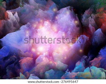 Dream Surface series. Creative arrangement of  fractal clouds and graphic elements to act as complimentary graphic for subject of dreams, spirituality and imagination
