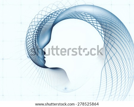 Geometry of Soul series. Design made of profile lines of human head to serve as backdrop for projects related to education, science, technology and graphic design