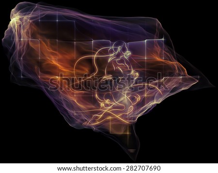 Subjective Neuron series. Artistic background made of abstract shapes, colors and elements for use with projects on mind, virtual reality, technology, science and design
