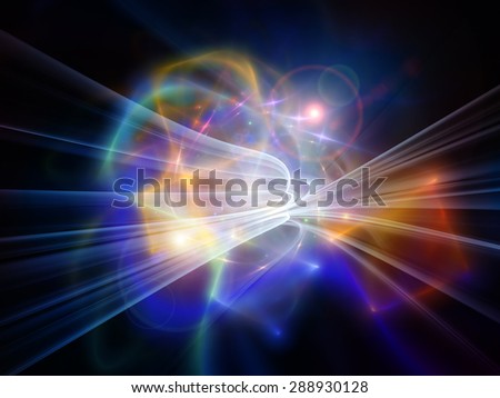 Light Trail series. Backdrop of light trails and forms on the subject of graphic design, science and technology