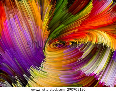 Color Swirl series. Composition of  pattern of swirling color strands for projects on creativity, imagination and art