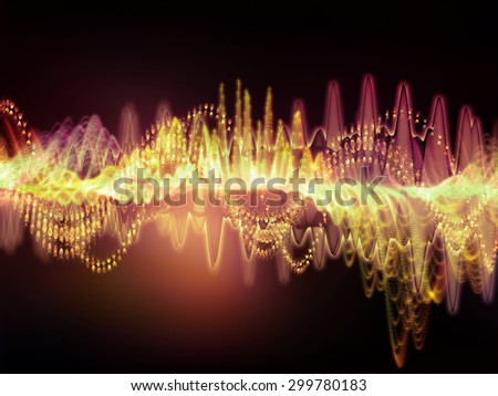 Wave of Sound series. Background design of sine waves and fractal elements on the subject of science, education and technology