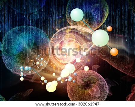 Science Particle series. Composition of molecular particles and lights on the subject of science, education and technology