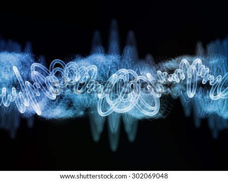 Wave of Sound series. Composition of sine waves and fractal elements suitable as a backdrop for the projects on science, education and technology