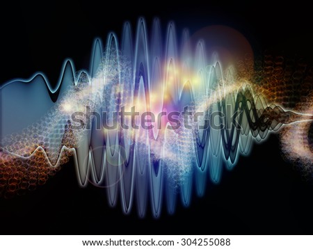 Wave of Sound series. Interplay of sine waves and fractal elements on the subject of science, education and technology