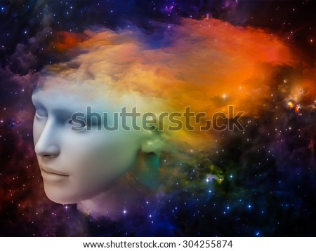Colorful Mind series. Design composed of human head and fractal colors as a metaphor on the subject of mind, dreams, thinking, consciousness and imagination