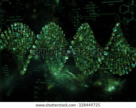 Molecular Dreams series. Creative arrangement of conceptual atoms, molecules and fractal elements to act as complimentary graphic for subject of biology, chemistry, technology, science and education