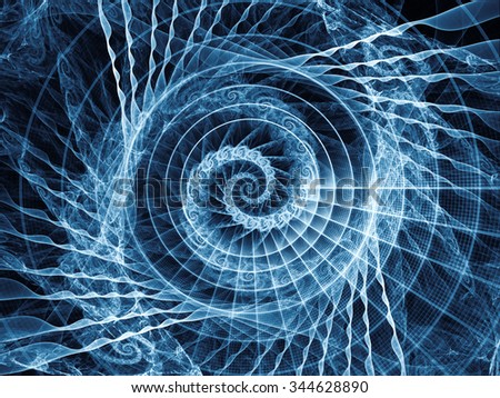 Spirals Are Forever series. Background design of spiral fractal on the subject of science, technology and design