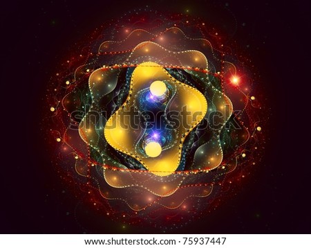 Colorful vibrant abstract fractal design on the subject of deep-sea life, magic, fantasy and occult.