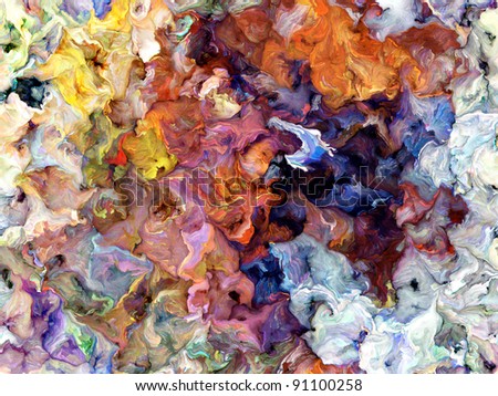 Thick layer of colorful digital paint suitable as background for art related projects