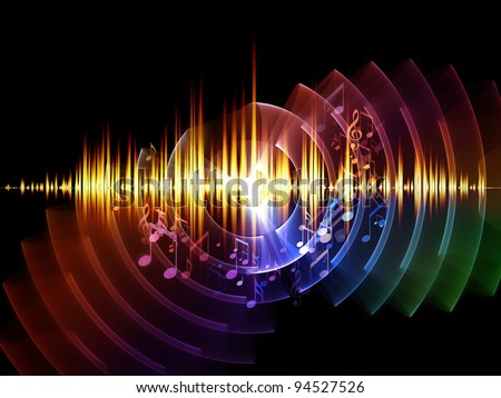Sound wave background suitable as a backdrop for music, technology and sound projects