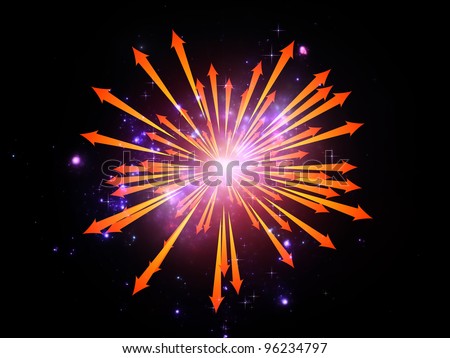 Arrow burst background suitable as a backdrop for projects on technology and entertainment