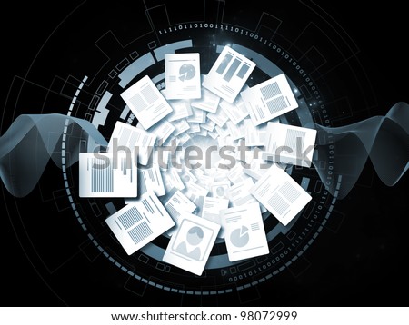 Interplay of spiral structures and documents on the subject of office work and information processing