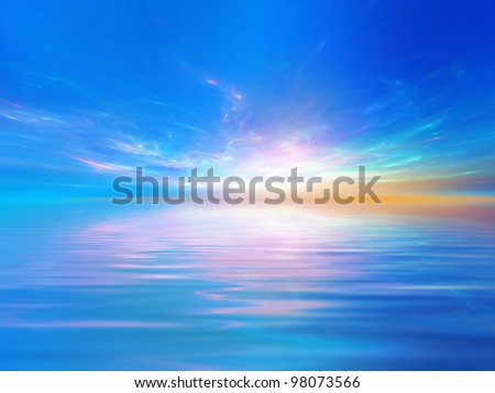Magic sunset background suitable as a backdrop for projects on art, music, religion and spirituality