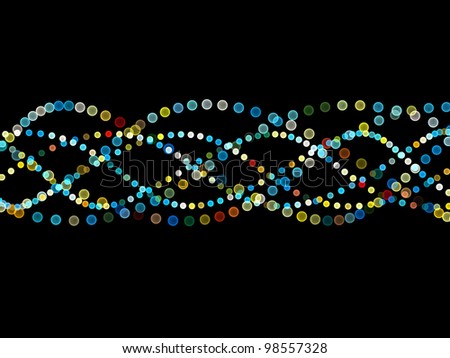 Colorful sine wave pattern of graphic elements rendered against plain background