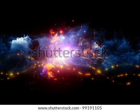 clouds of fractal foam and abstract lights arrangement suitable as a backdrop in projects on art, spirituality, painting, music , visual effects and creative technologies