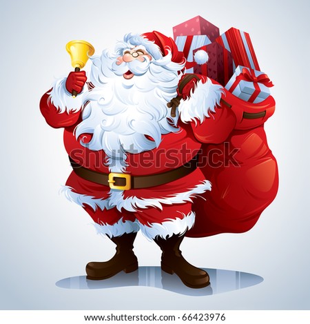 Santa Claus carrying sack full of gifts. Santa Claus carrying sack full of gifts.
