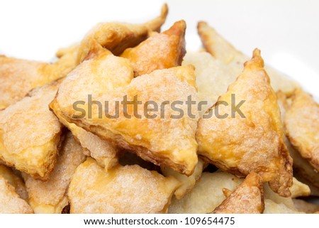 Biscuits tabs on white background