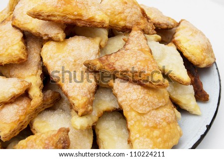 Biscuits tabs on white background