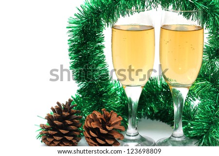 glasses of champagne in the new year