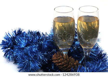 glasses of champagne in the new year