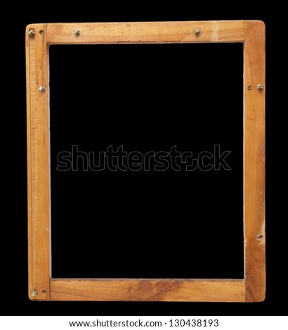 wood frame on a black background