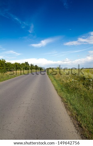 old asphalt road on nature
