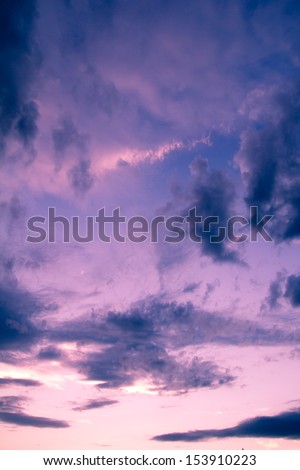beautiful clouds at sunset as background