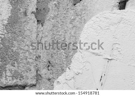 abstract background of a wall with a wire in the plaster