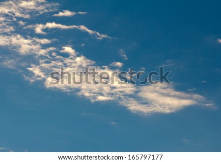 beautiful clouds in the blue sky as the background