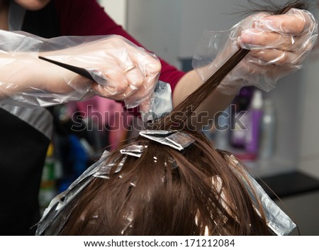 hair coloring in the salon
