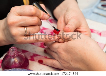 manicure in the salon