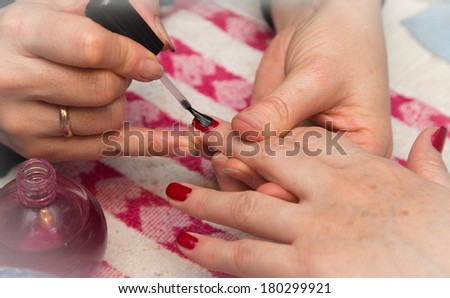 manicure in the salon